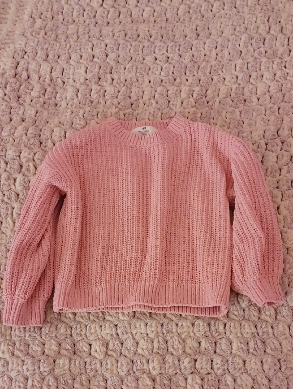 H&M Soft Pink Chunky Crewneck Sweater